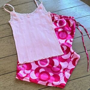 August Silk Pink Cami and pants sleep/lounge set